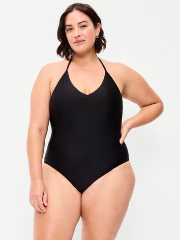 Old Navy V-Neck Halter Swimsuit - Black Jack in Kuwait
