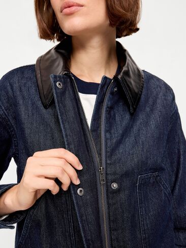 Old Navy Cropped Denim Barn Jacket - Dark Rinse in Kuwait