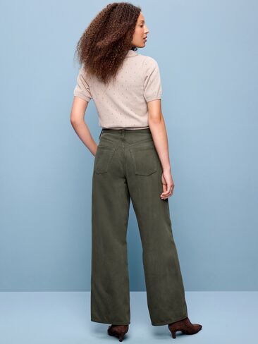 Old Navy High-Waisted Baggy Wide-Leg Jeans - Forest Tapestry in Kuwait