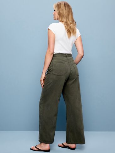 Old Navy High-Waisted Baggy Wide-Leg Jeans - Forest Tapestry in Kuwait