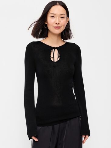 Old Navy Bell-Sleeve Keyhole Top - Black Jack in Kuwait