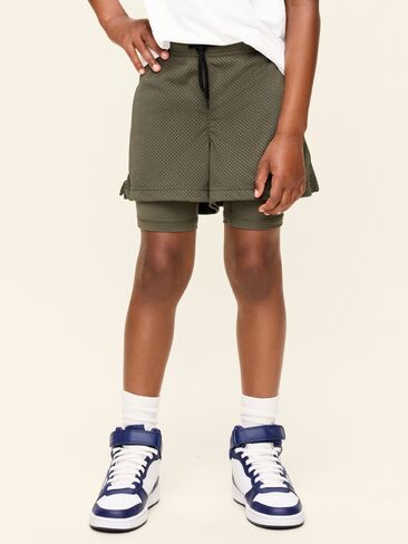 Old Navy 2-In-1 Mesh Performance Shorts for Boys - Loden in Kuwait