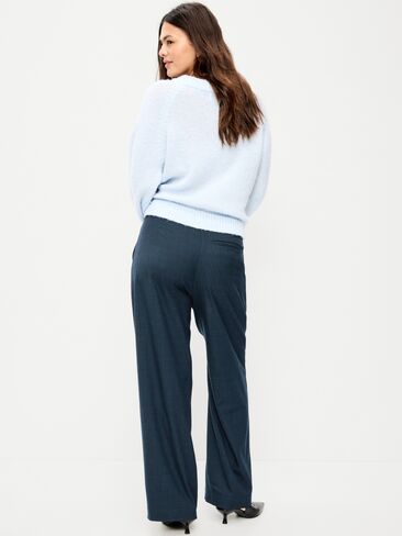 Old Navy High-Waisted Taylor Trouser Wide-Leg Pants - Navy Plaid in Kuwait
