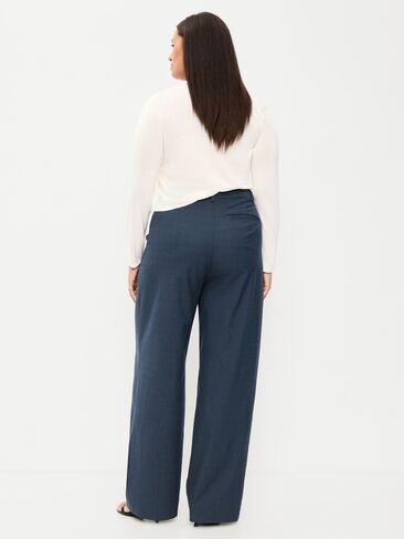 Old Navy High-Waisted Taylor Trouser Wide-Leg Pants - Navy Plaid in Kuwait