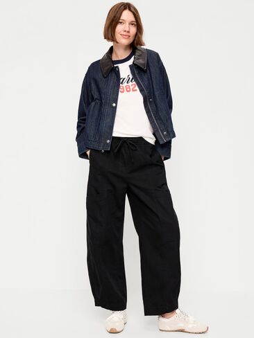 Old Navy Mid-Rise Pull-On Utility Pants - Black Jack in Kuwait