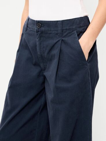 Old Navy Mid-Rise Pleated Wide-Leg Pants - Navy Captain in Kuwait