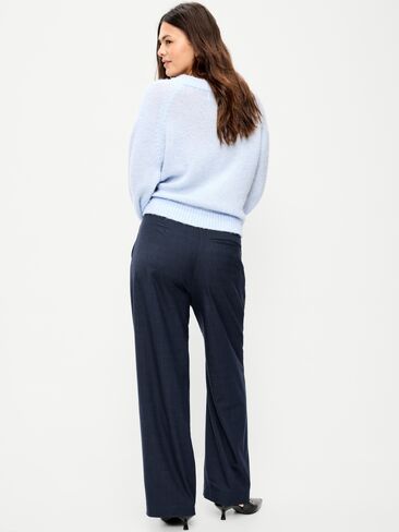 Old Navy Mid-Rise Pleated Wide-Leg Pants - Navy Captain in Kuwait