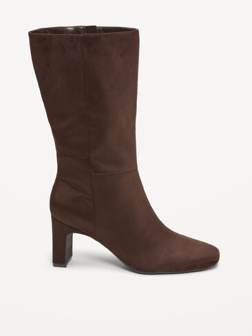 Old Navy Mid-Calf Square-Toe Boot for Women - Chocolate in Kuwait