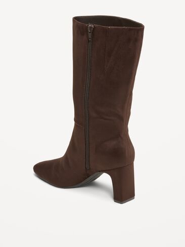Old Navy Mid-Calf Square-Toe Boot for Women - Chocolate in Kuwait