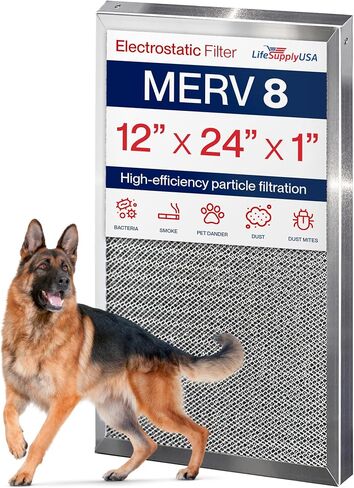 (12x24x1) Aluminum Electrostatic Air Filter Replacement Washable Reusable AC Filter for Central HVAC Furnace by LifeSupplyUSA in Saudi Arabia