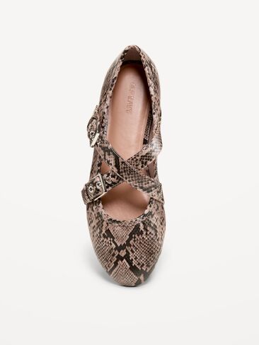 Old Navy Buckle-Strap Mary Jane Ballet Flats for Women - Snake in Kuwait
