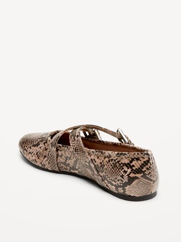 Old Navy Buckle-Strap Mary Jane Ballet Flats for Women - Snake in Kuwait