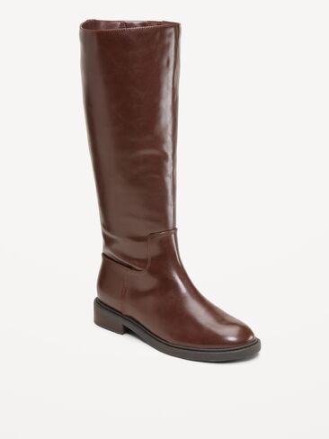 Old Navy Mid-Calf Riding Boots for Women - Dark Chocolate in Kuwait
