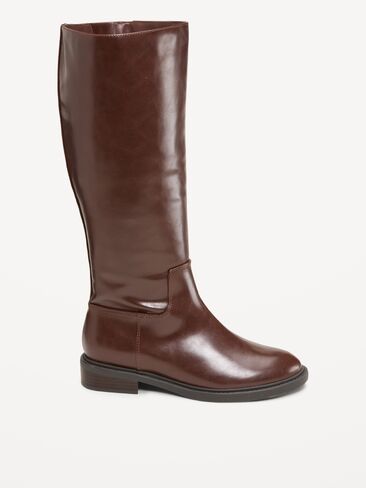 Old Navy Mid-Calf Riding Boots for Women - Dark Chocolate in Kuwait