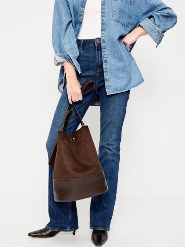 Old Navy Large Preppy Bucket Bag - Earthen in Kuwait