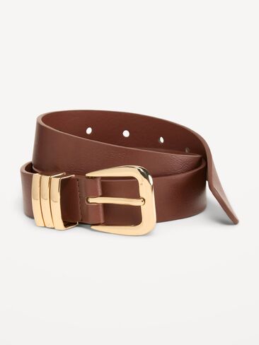 Old Navy Triple-Loop Skinny Belt for Women - Coco de mer in Kuwait