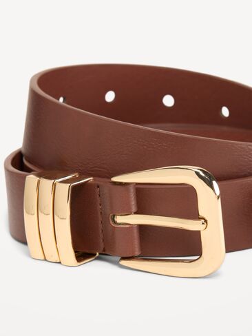Old Navy Triple-Loop Skinny Belt for Women - Coco de mer in Kuwait