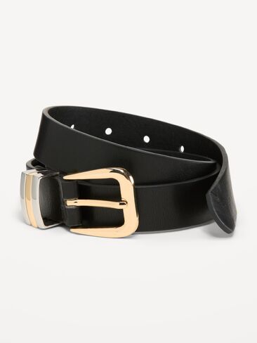 Old Navy Triple-Loop Skinny Belt for Women - Black Jack in Kuwait