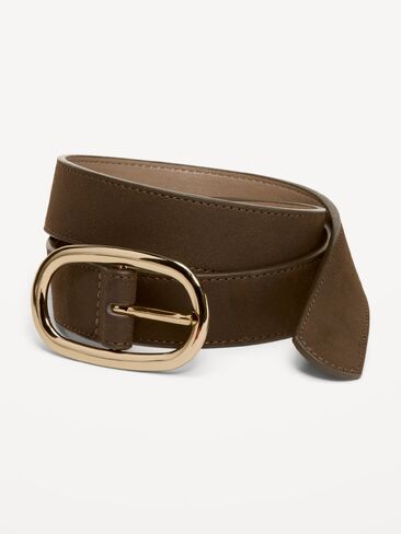 Old Navy Faux-Suede Belt for Women - Olive in Kuwait