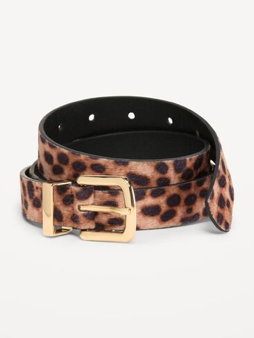 Old Navy Classic Pony Hair Belt - Brown Leopard in Kuwait