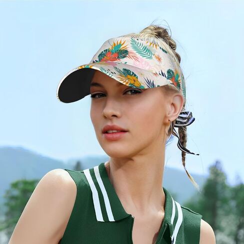 Summer Beach Sport Sun Visor Hat Adjustable Tropical Flower Hats Shells Empty Cap Hawaii Visor Caps for Women Men in Saudi Arabia