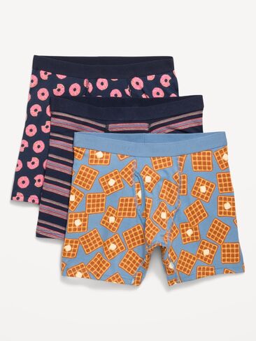 Old Navy 3-Pack Soft-Washed Boxer Briefs -- 6.25-inch inseam - Belgian Waffle in Kuwait