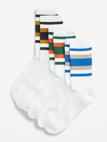 Old Navy Tube Socks 3-Pack - White Multi Stripe in Kuwait