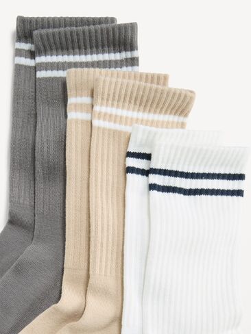 Old Navy Tube Socks 3-Pack - Neutral Stripe in Kuwait