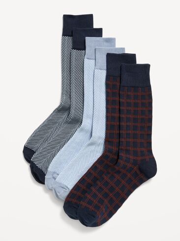 Old Navy Novelty Socks 3-Pack for Men - Blue Herringbone in Kuwait