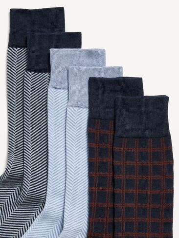 Old Navy Novelty Socks 3-Pack for Men - Blue Herringbone in Kuwait