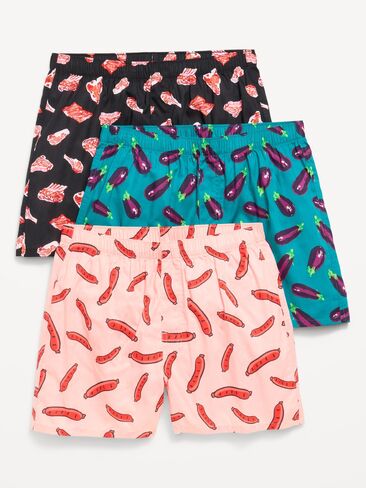 Old Navy Printed Boxer Shorts 3-Pack - Food in Kuwait
