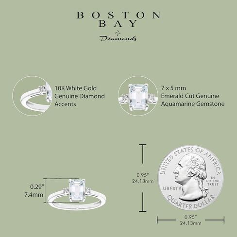 خاتم خطوبة أو خاتم من الألماس والأحجار الكريمة من الذهب عيار 10 قيراط من Boston Bay Diamonds مع مركز من المورغانيت أو الزبرجد الأصلي - اختيار الأسلوب in Kuwait