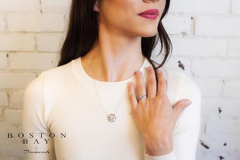 خاتم خطوبة أو خاتم من الألماس والأحجار الكريمة من الذهب عيار 10 قيراط من Boston Bay Diamonds مع مركز من المورغانيت أو الزبرجد الأصلي - اختيار الأسلوب in Kuwait