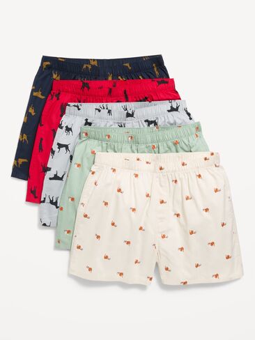 Old Navy 5-Pack Soft-Washed Boxer Shorts -- 3.75-inch inseam - Dogs in Kuwait