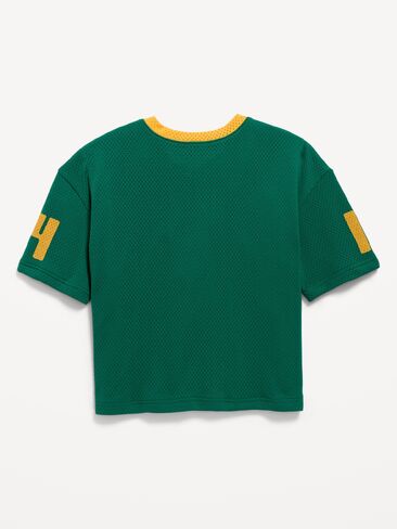 Old Navy Oversized Mesh Graphic Football T-Shirt for Boys - Java Fern in Kuwait