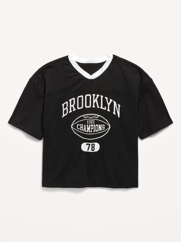 Old Navy Oversized Mesh Graphic Football T-Shirt for Boys - Black Jack in Kuwait