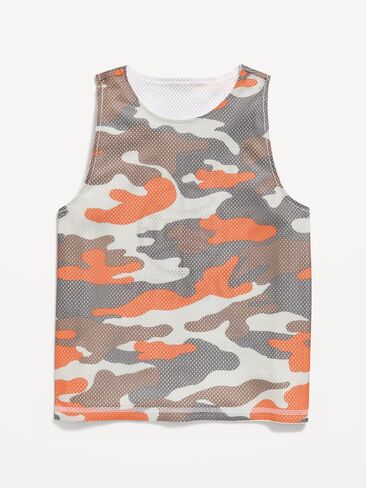Old Navy Oversized Mesh Reversible Tank Top for Boys - White in Kuwait