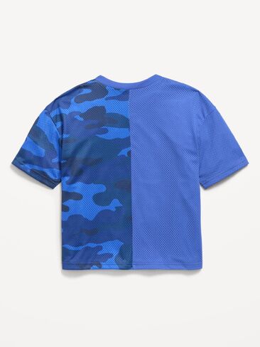 Old Navy Oversized Mesh Graphic T-Shirt for Boys - Crayon Blue in Kuwait