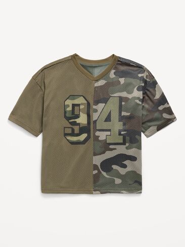 Old Navy Oversized Mesh Graphic T-Shirt for Boys - Loden in Kuwait