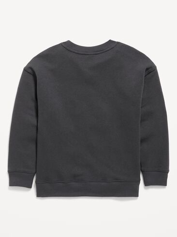 Old Navy Oversized Logo Graphic Crew-Neck Sweatshirt for Boys - Panther Gray in Kuwait