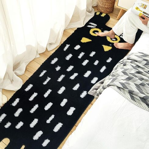 Cute Tibetan Cat Rugs,1.7x5.9ft Tufted Cat Shaped Runner Carpet, Cartoon Kitty Bath Mat Decor Washable for Bedroom Bathroom Living Room,Grey in Saudi Arabia