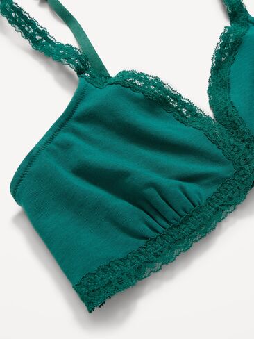 Old Navy Lace-Trim Cotton Triangle Bralette - Deep Lagoon in Kuwait