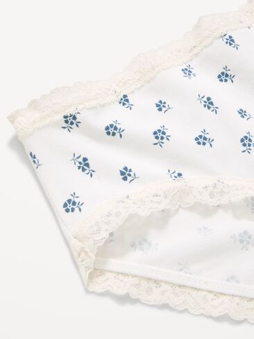 Old Navy Lace-Trim Hipster Underwear - Blue Ditsy Floral in Kuwait