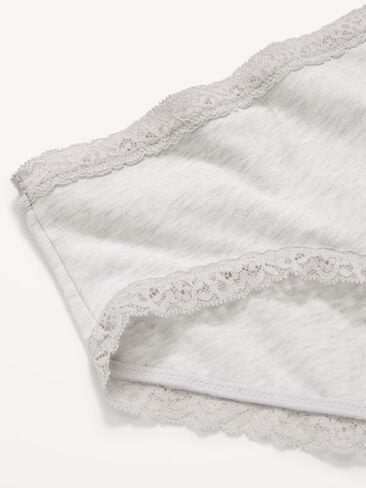 Old Navy Lace-Trim Hipster Underwear - Light Heather Gray in Kuwait