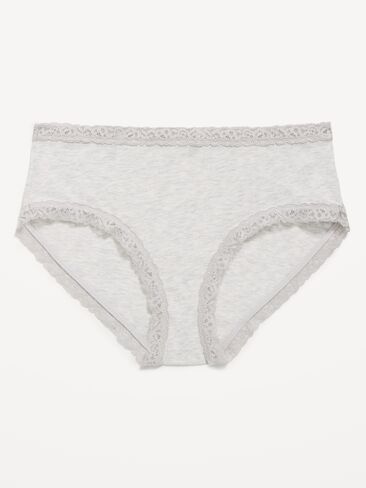 Old Navy Lace-Trim Hipster Underwear - Light Heather Gray in Kuwait