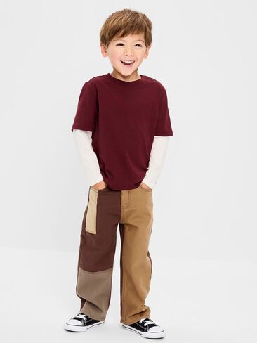 Old Navy Baggy Patched Jeans for Toddler Boys - Brown in Kuwait