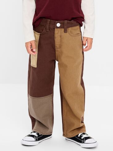 Old Navy Baggy Patched Jeans for Toddler Boys - Brown in Kuwait