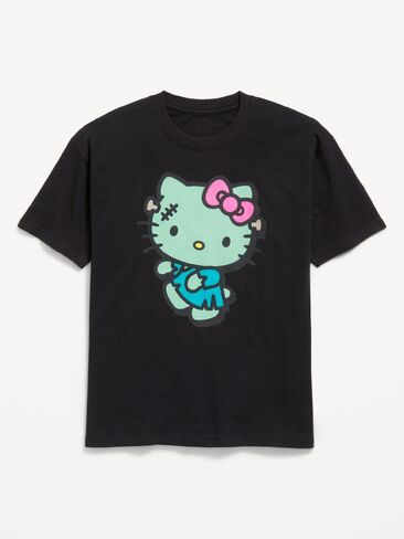 Old Navy Hello Kitty® Oversized Graphic T-Shirt for Girls - Black Jack in Kuwait