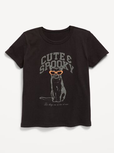 Old Navy Short-Sleeve Graphic T-Shirt for Girls - Black Jack in Kuwait