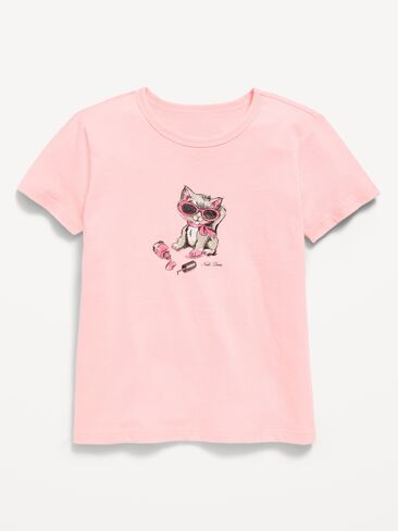 Old Navy Short-Sleeve Graphic T-Shirt for Girls - Pink Pirouette in Kuwait